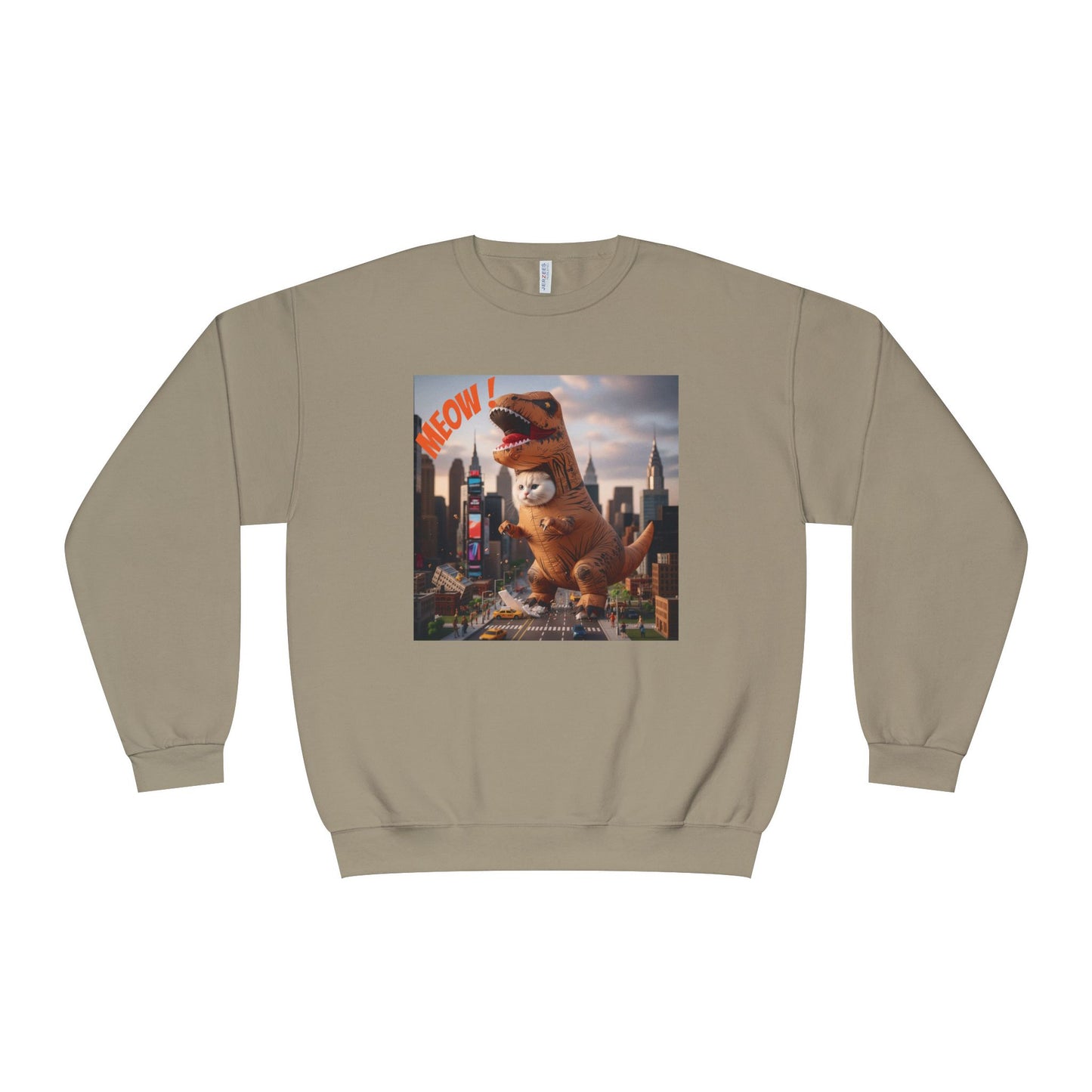 Tyrannosaurus Cat in city Unisex NuBlend Sweatshirt style 1