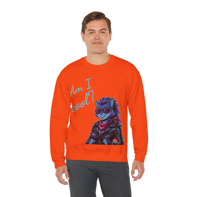 Cool Cat style 2 Unisex Crewneck Sweatshirt | Cozy Gift for Cat Lovers, Casual Wear, Unique Graphic Sweatshirt, Birthday Gift, Everyday Style
