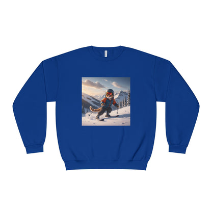 Skiing Cat Graphic Unisex NuBlend Crewneck Sweatshirt