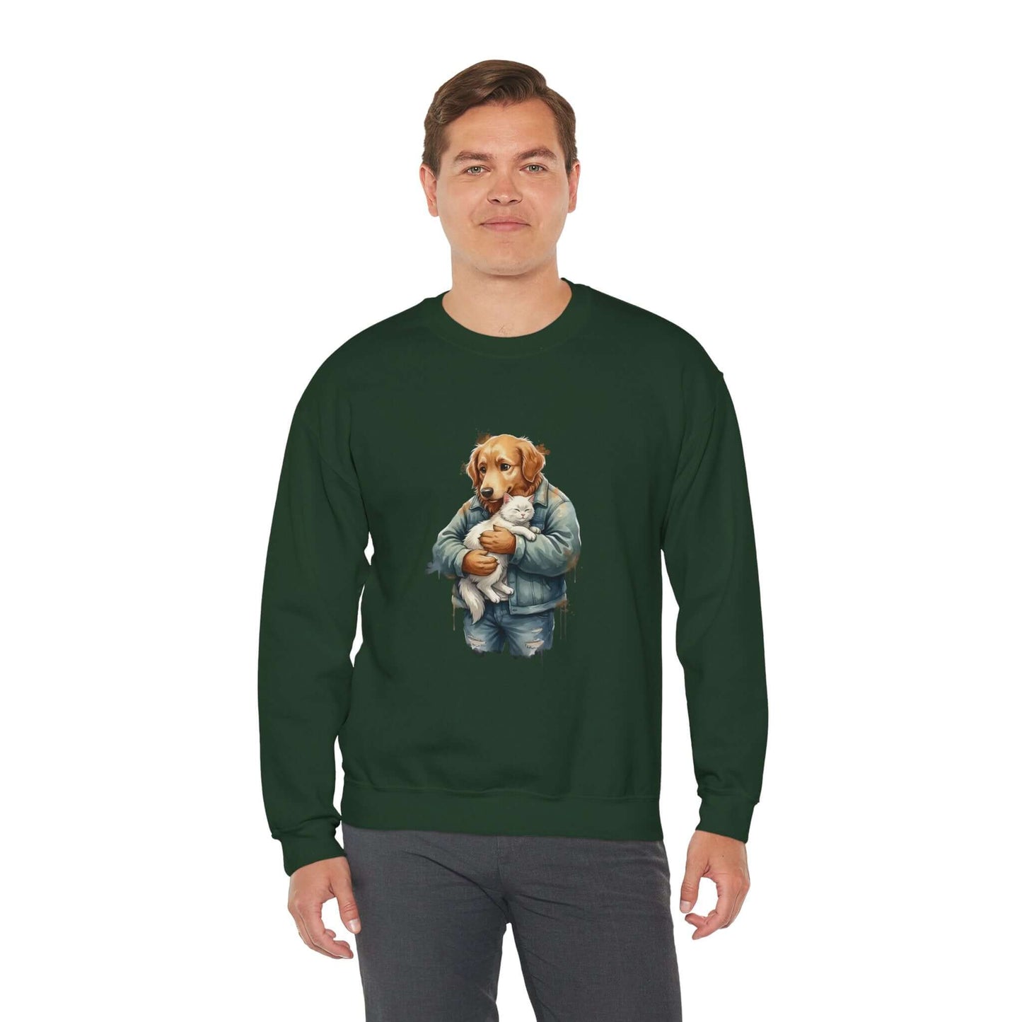 Watercolor Dog painting Unisex Crewneck Sweatshirt style 6