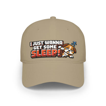 I Just Wanna Get Some Sleep Pixel Dog Low Profile Cap Hat