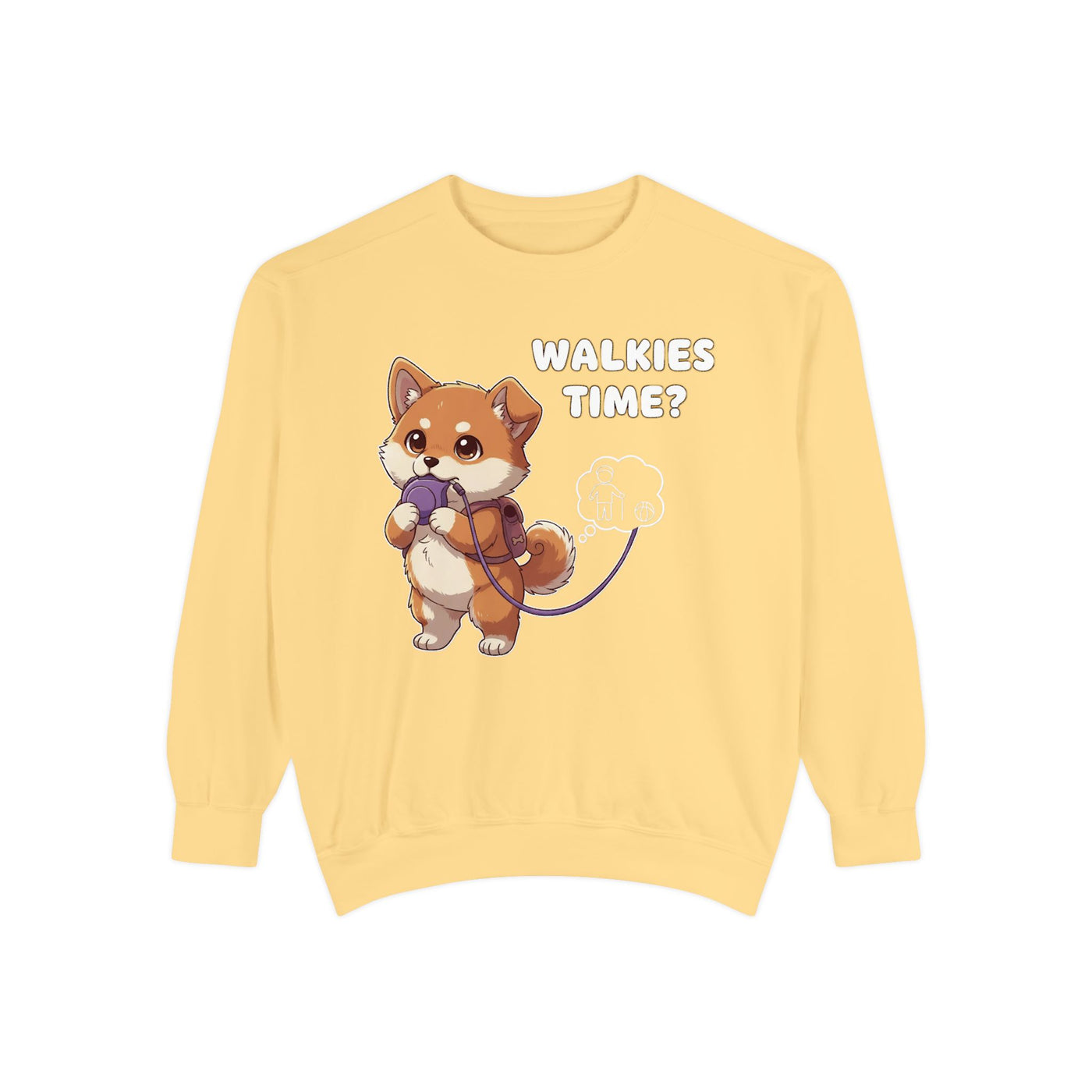 Cute Dog Walk Time style 3 Cozy Graphic Unisex Crewneck Sweatshirt