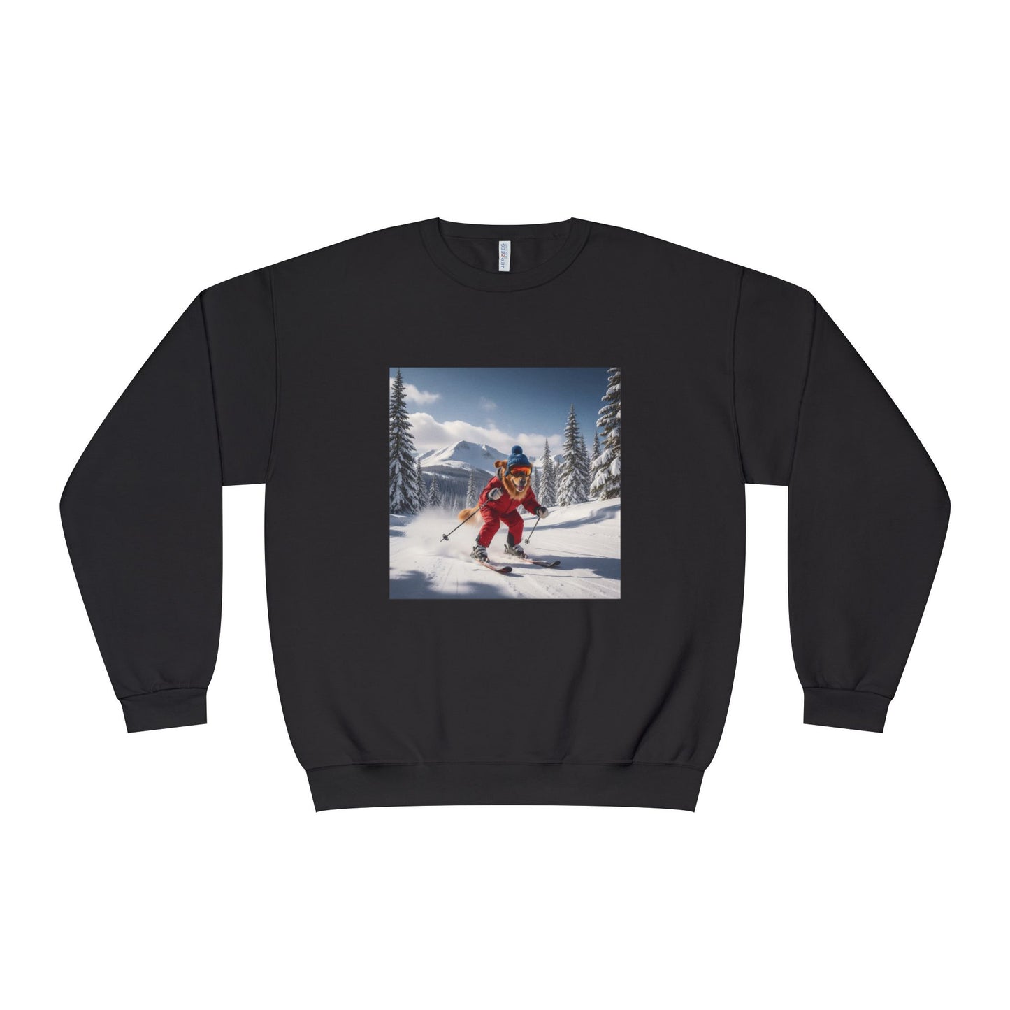 Skiing Dog Graphic Unisex NuBlend Crewneck Sweatshirt