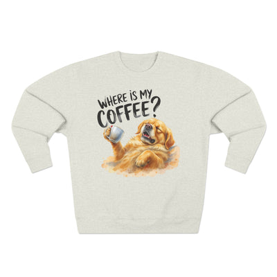 "Where is my coffee?" Dog Watercolor style 2 Unisex Crewneck Sweatshirt