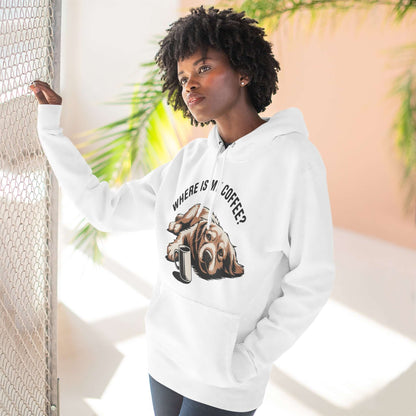 Where is my coffee Coffee-Loving Dog Fleece Pullover Hoodie style 1