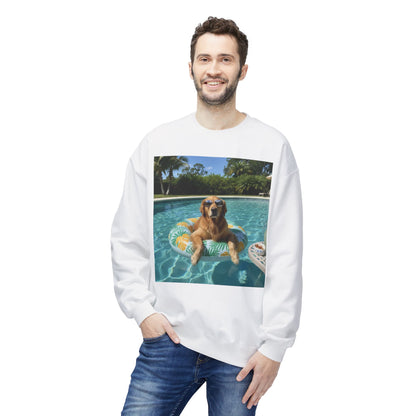 Swimming Pool Vibes Graphic Dog Unisex Crewneck Sweatshirt