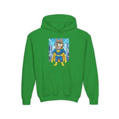 Dog cosplay Superman style 1 Unisex Kids Hoodie - Fun & Cozy Heavy Blend Sweatshirt with Cute Design