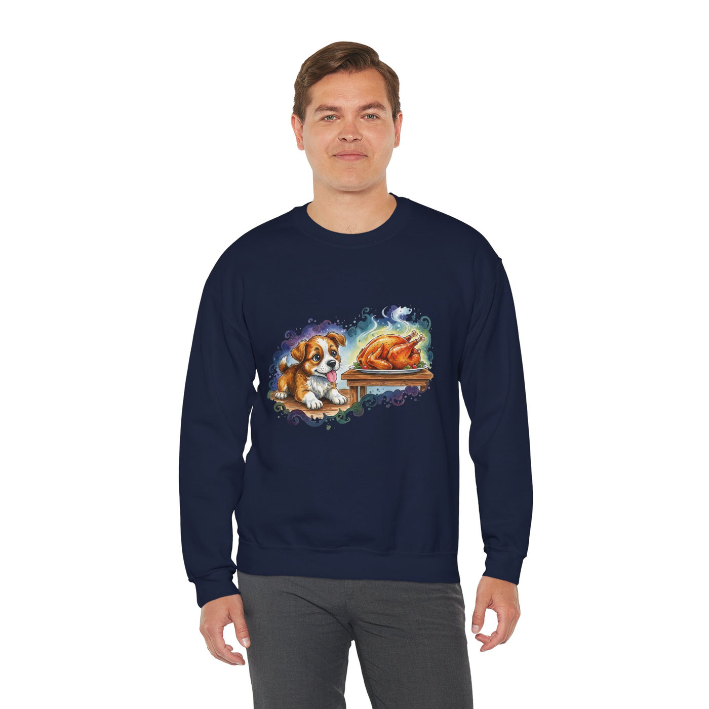 Watercolor painting style 6 Men & Women Cute Cat Pile Crewneck Sweatshirt
