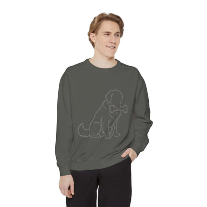 Sitting Dog Shadow Cozy Graphic Unisex Crewneck Sweatshirt style 1