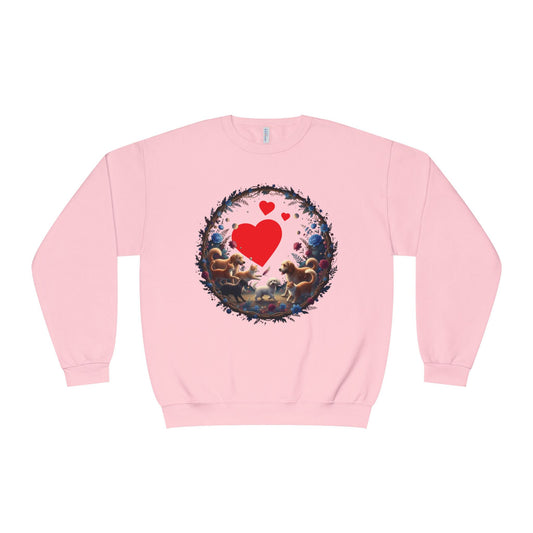 Cats & Dogs Full of Love Unisex NuBlend Crewneck Sweatshirt