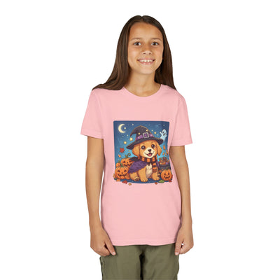 Halloween cute puppy anime style 6 Youth Tee, Short Sleeve T-Shirt, Kids Halloween Apparel, Cute Dog Tee, Fall Outfit for Children