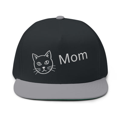 Cat Mom style 2 Flat Bill Cap | Stylish Pet Lover Hat | Perfect Gift for Cat Owners | Embroidered Cat Mom Cap | Fun Pet Accessories