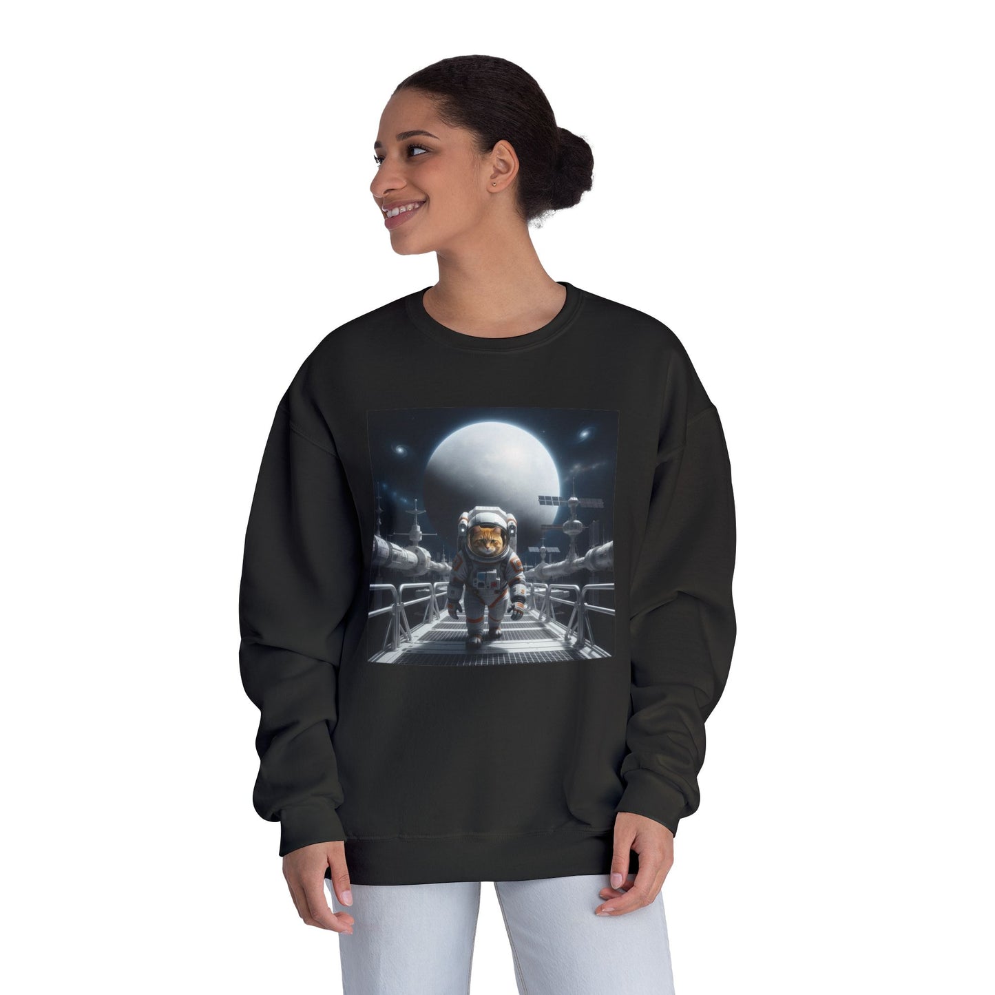 Space Cat Unisex NuBlend Crewneck Sweatshirt style 2