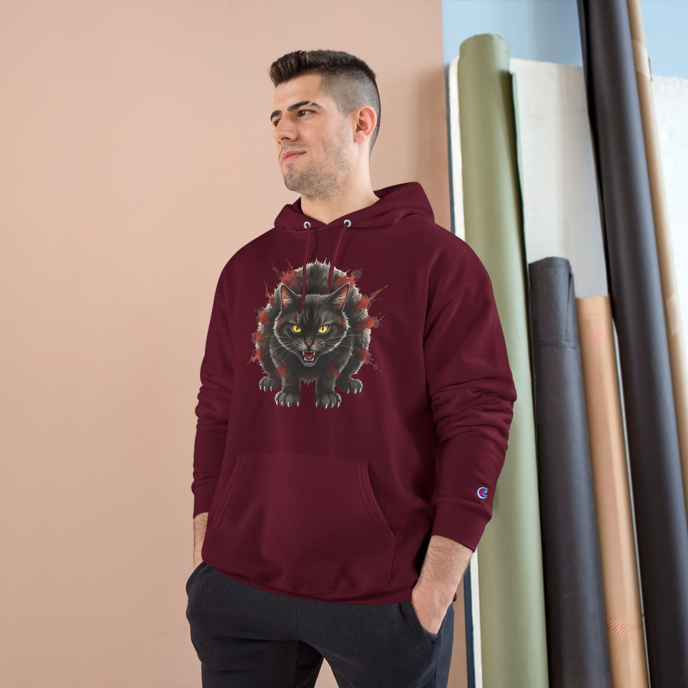 Mad Cat style 3 Men and Women Champion Hoodie