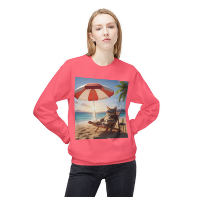 Beach Vibes Cat Crewneck Sweatshirt