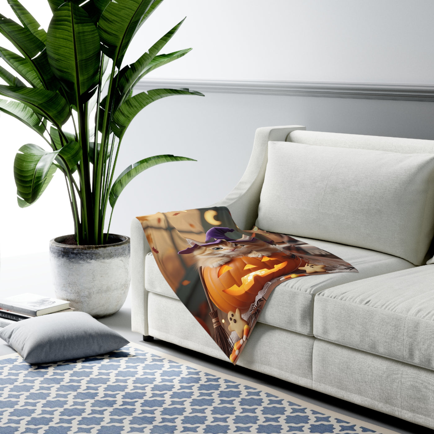 Halloween Cat Baby Swaddle Blanket, Infant Blanket, Newborn Gift, Cozy Blanket, Fall Decor, Cute Baby Accessories