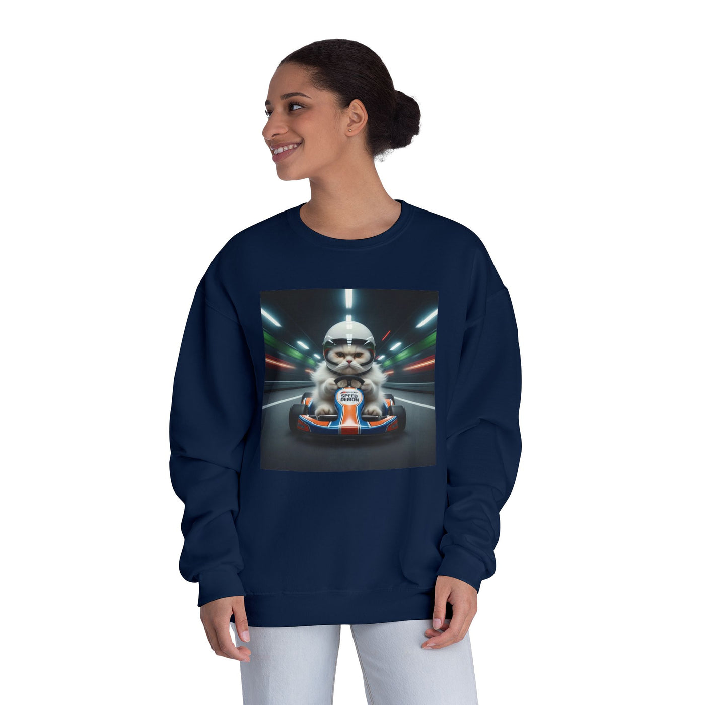 Go Kart Cat style 2 Unisex NuBlend® Crewneck Sweatshirt