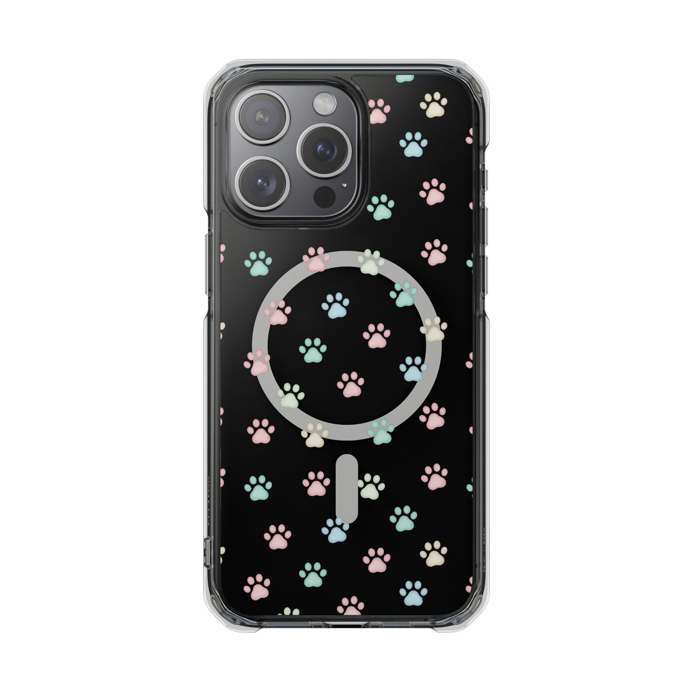Cute Cat Paw Print Magnetic Clear Case for Pet Lovers