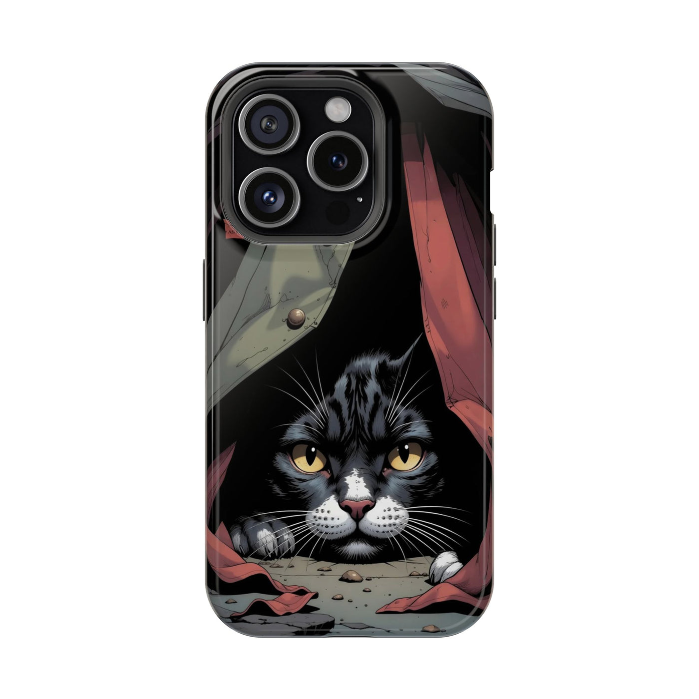 Cute Cats Magnetic Phone Case comic style 5, Cat Lover Gift, Impact-Resistant iPhone Case, Funny Pet Accessory, Unique Animal Design
