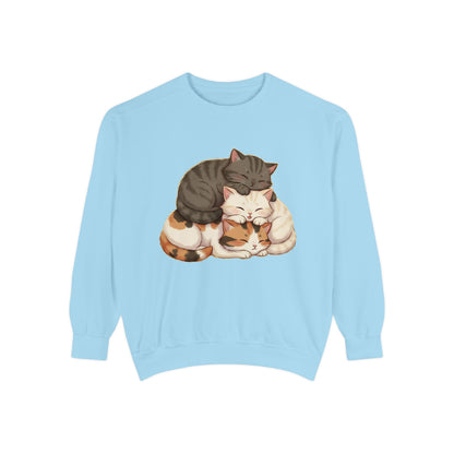 3 Cute Sleeping Cats Cozy Graphic Unisex Crewneck Sweatshirt style 3