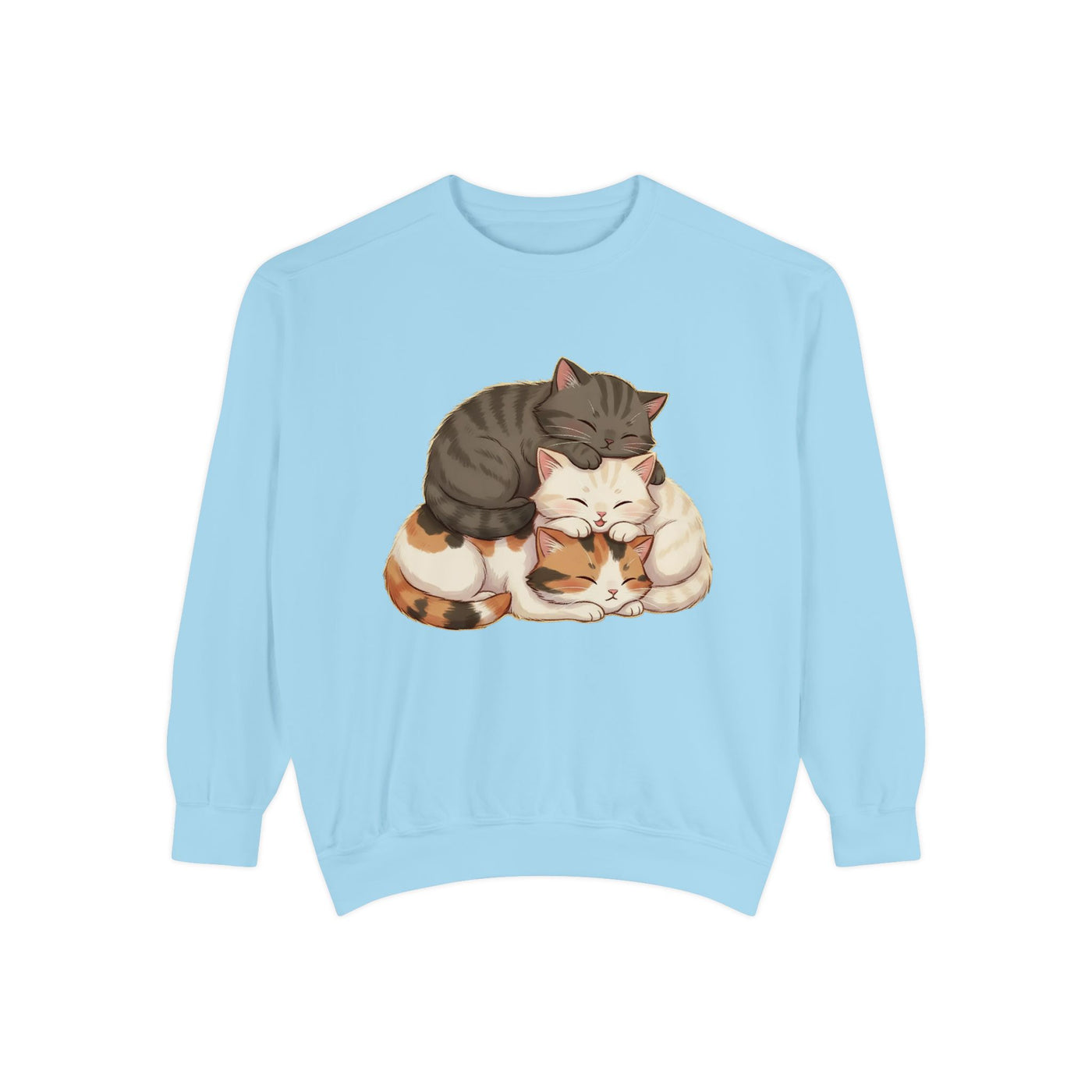 3 Cute Sleeping Cats style 3 Cozy Graphic Unisex Crewneck Sweatshirt