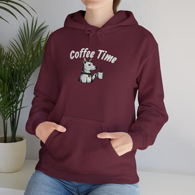 Coffee Time Dog Embroidered style 1 Unisex Pullover Hoodie