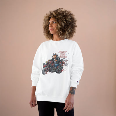 Angry Dog Onboard Graphic style 3 Champion Crewneck Sweatshirt for Gamers & Sci‑Fi Fans