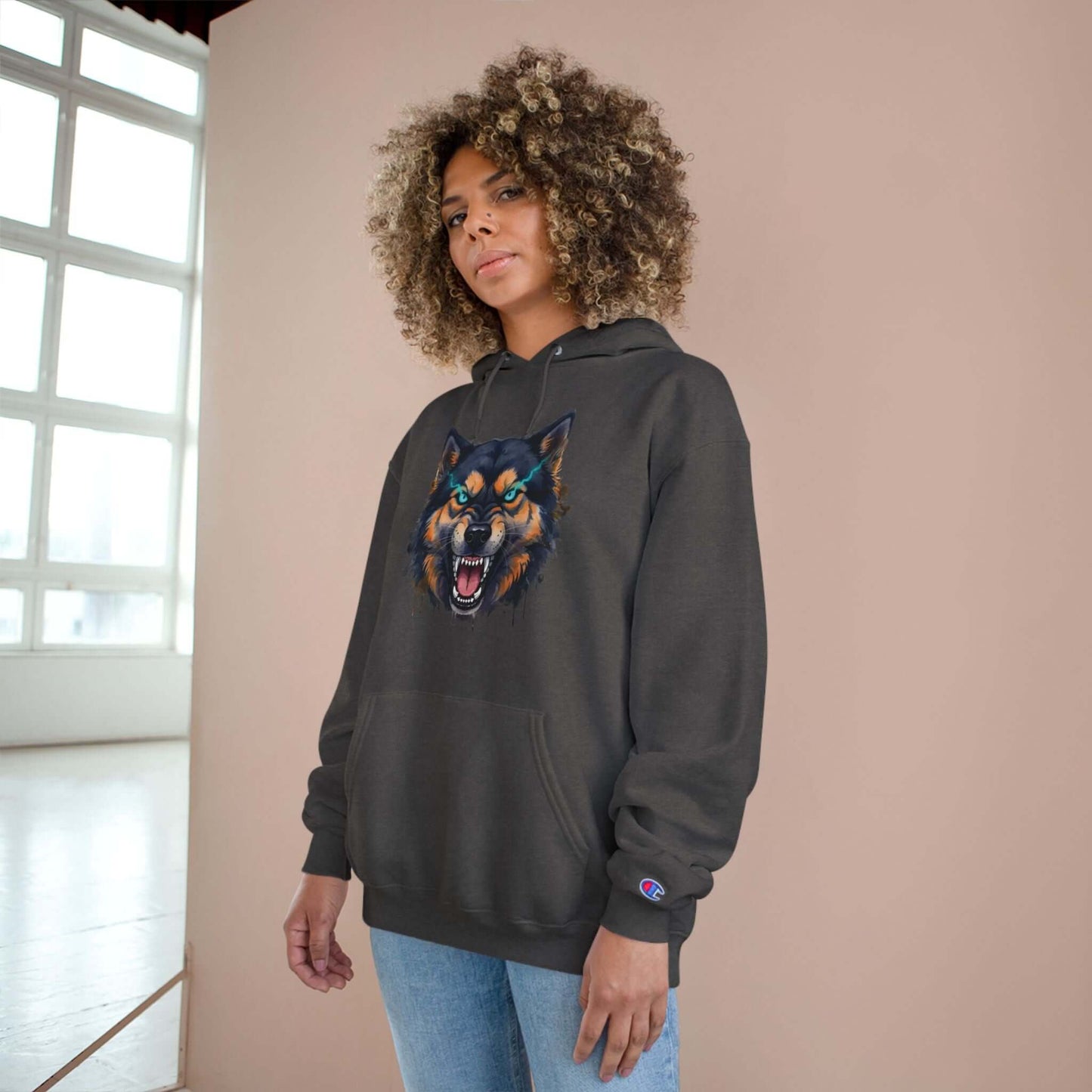 Angry Dog Men and Women Champion Hoodie style 1