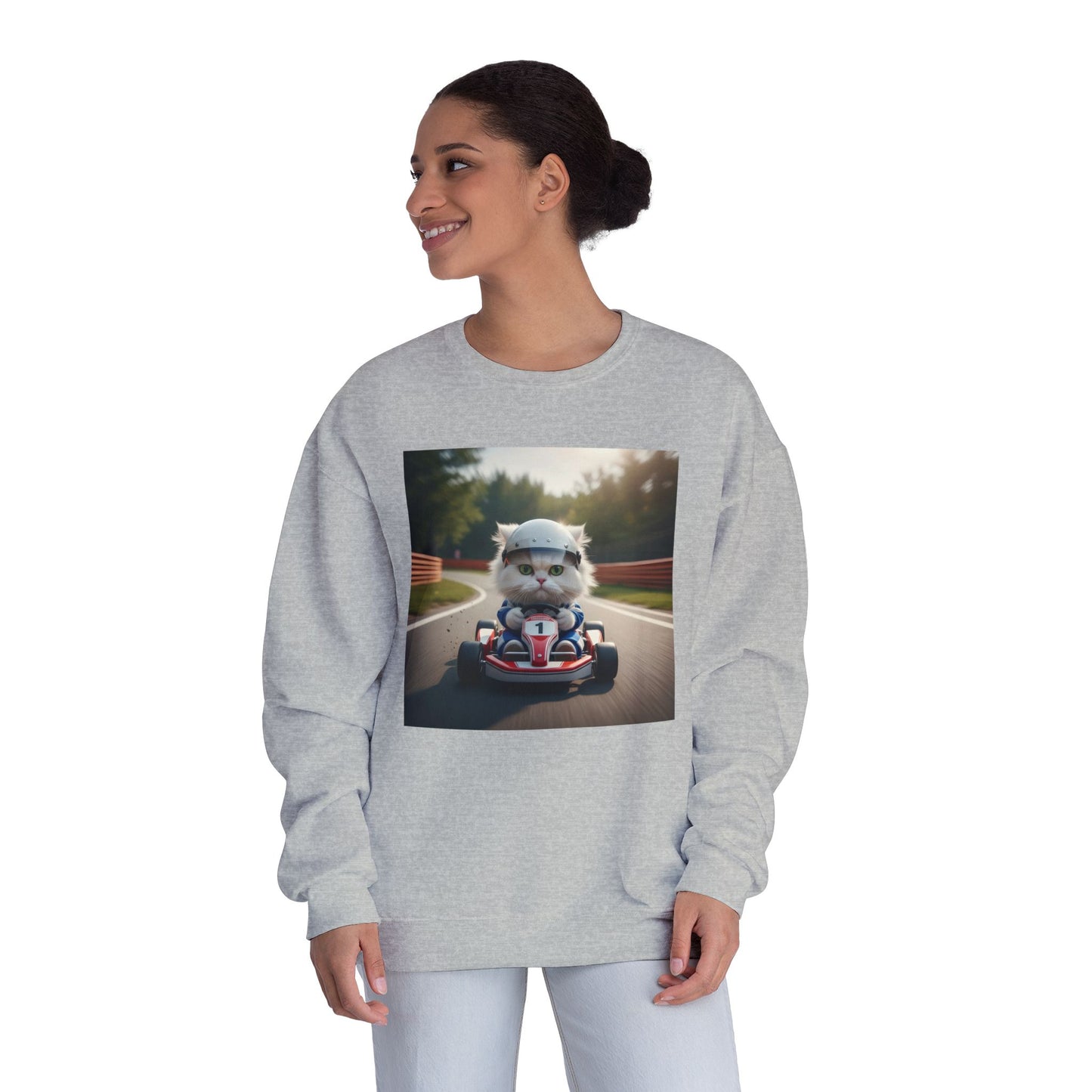 Go Kart Cat Unisex NuBlend Crewneck Sweatshirt style 1