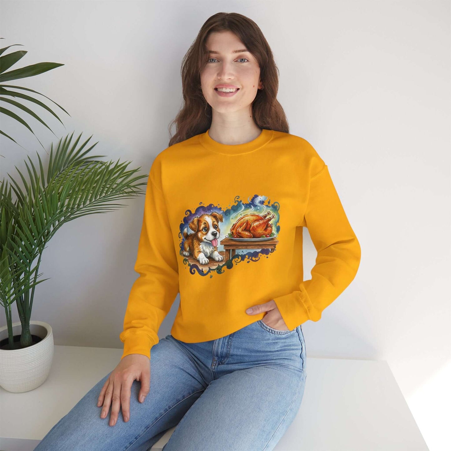 Watercolor Dog painting Unisex Crewneck Sweatshirt style 3