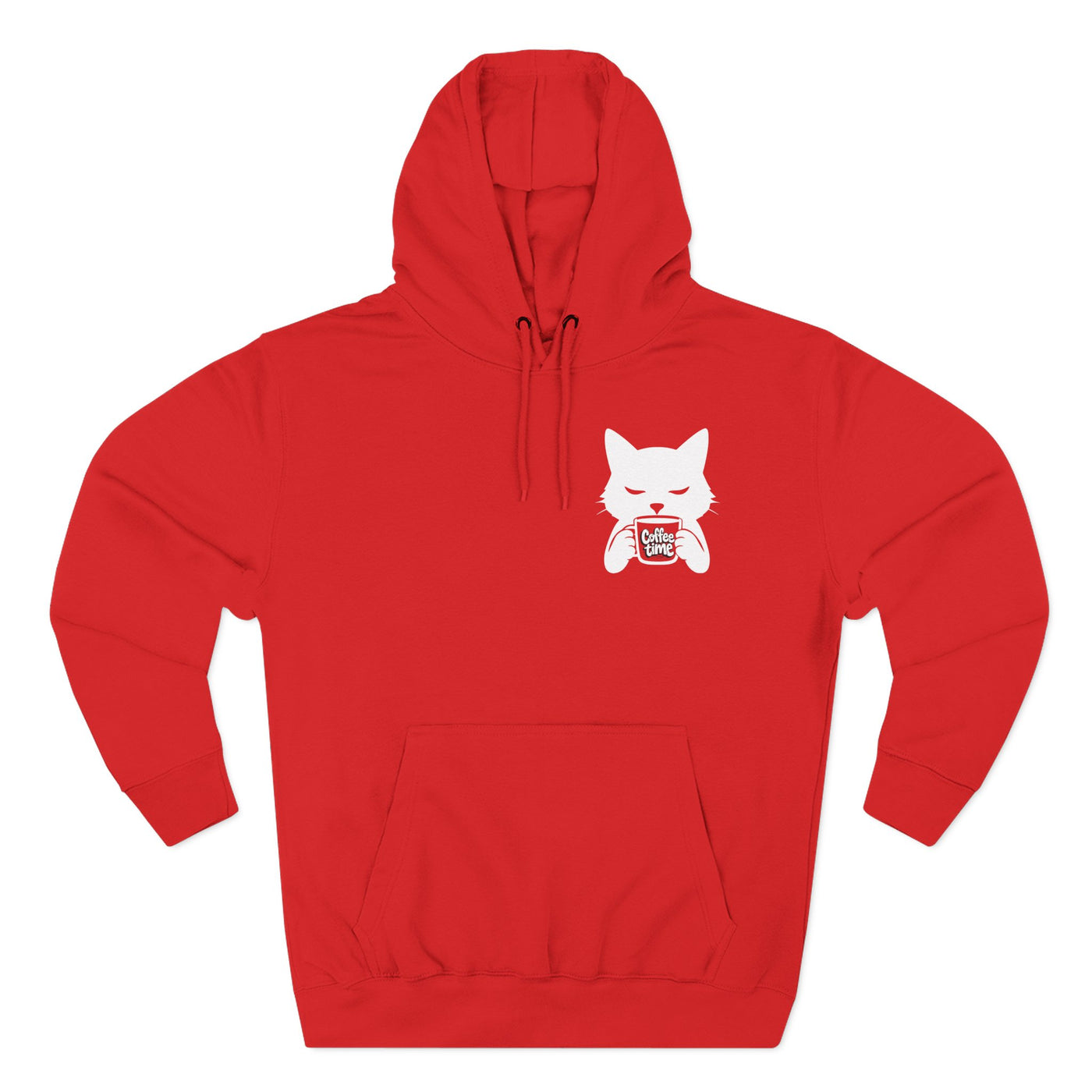 Cat Coffee Time Graphic Unisex Fleece Hoodie