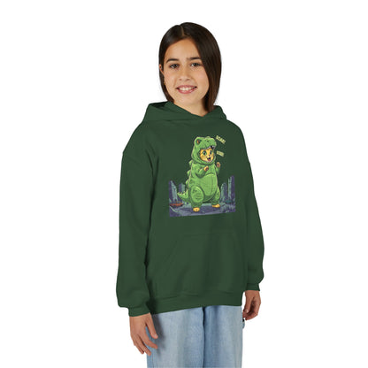 Cat cosplay Godzilla Unisex Kids Hoodie style 2