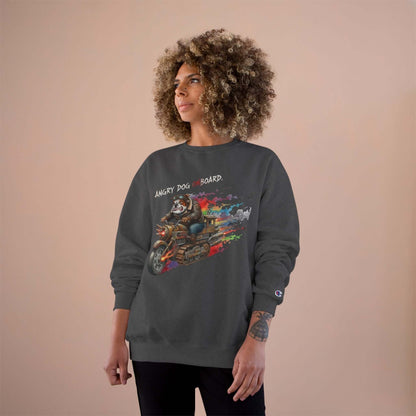 Angry Dog Onboard Graphic Champion Crewneck Sweatshirt style 1