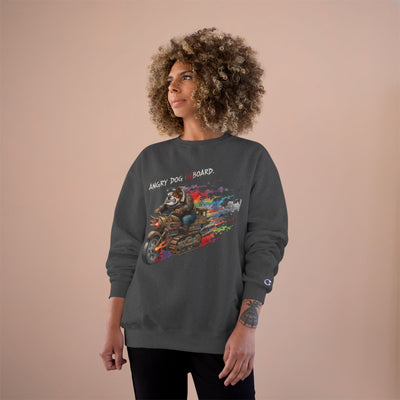 Angry Dog Onboard Graphic style 1 Champion Crewneck Sweatshirt for Gamers & Sci‑Fi Fans