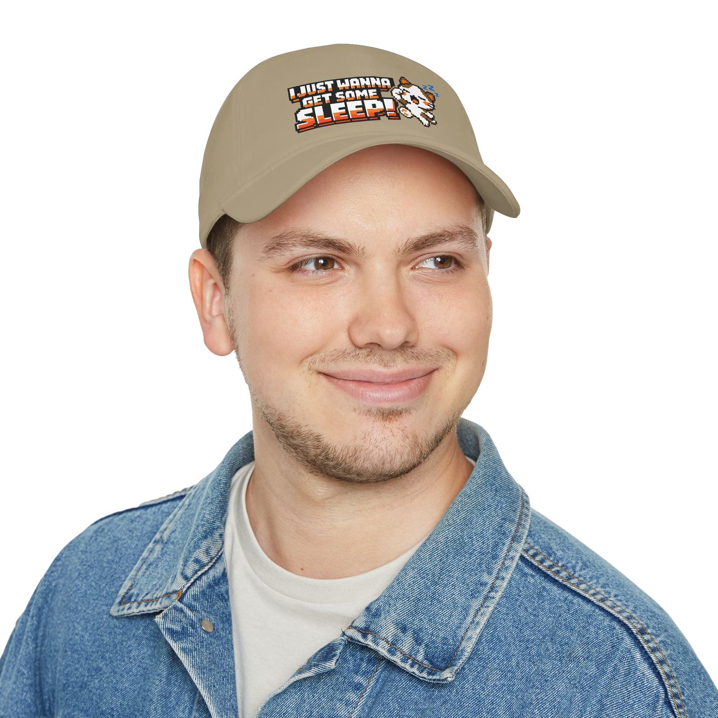 I Just Wanna Get Some Sleep Pixel Cat Low Profile Cap Hat