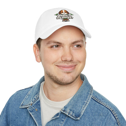 Where is my money Cute Dog Low Profile Cap Hat