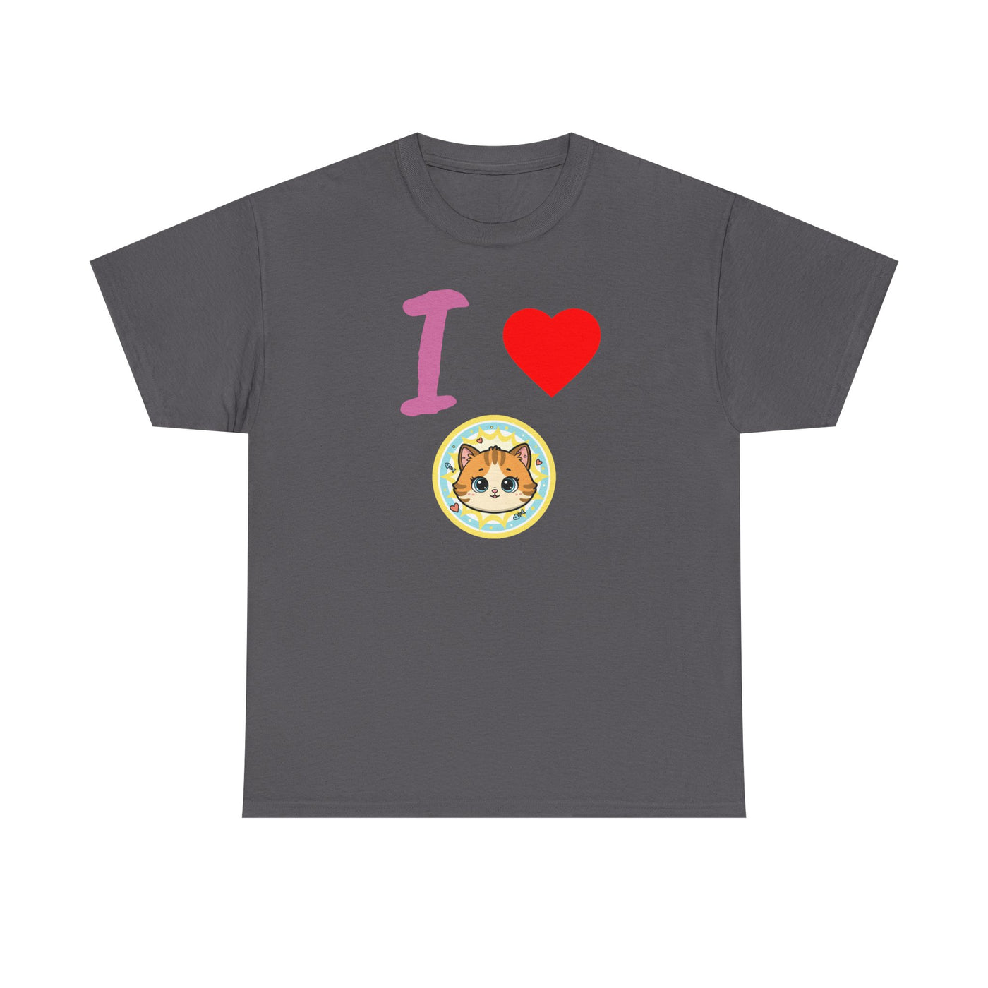 I Love Cats in Love Unisex Tee - Cute Cat T-Shirt for Pet Lovers, Cat Owners, Sports Enthusiasts, Gifts for Animal Lovers, Casual Everyday Wear