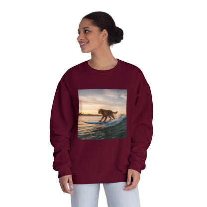 Surfing Dog Graphic Unisex NuBlend Crewneck Sweatshirt style 2