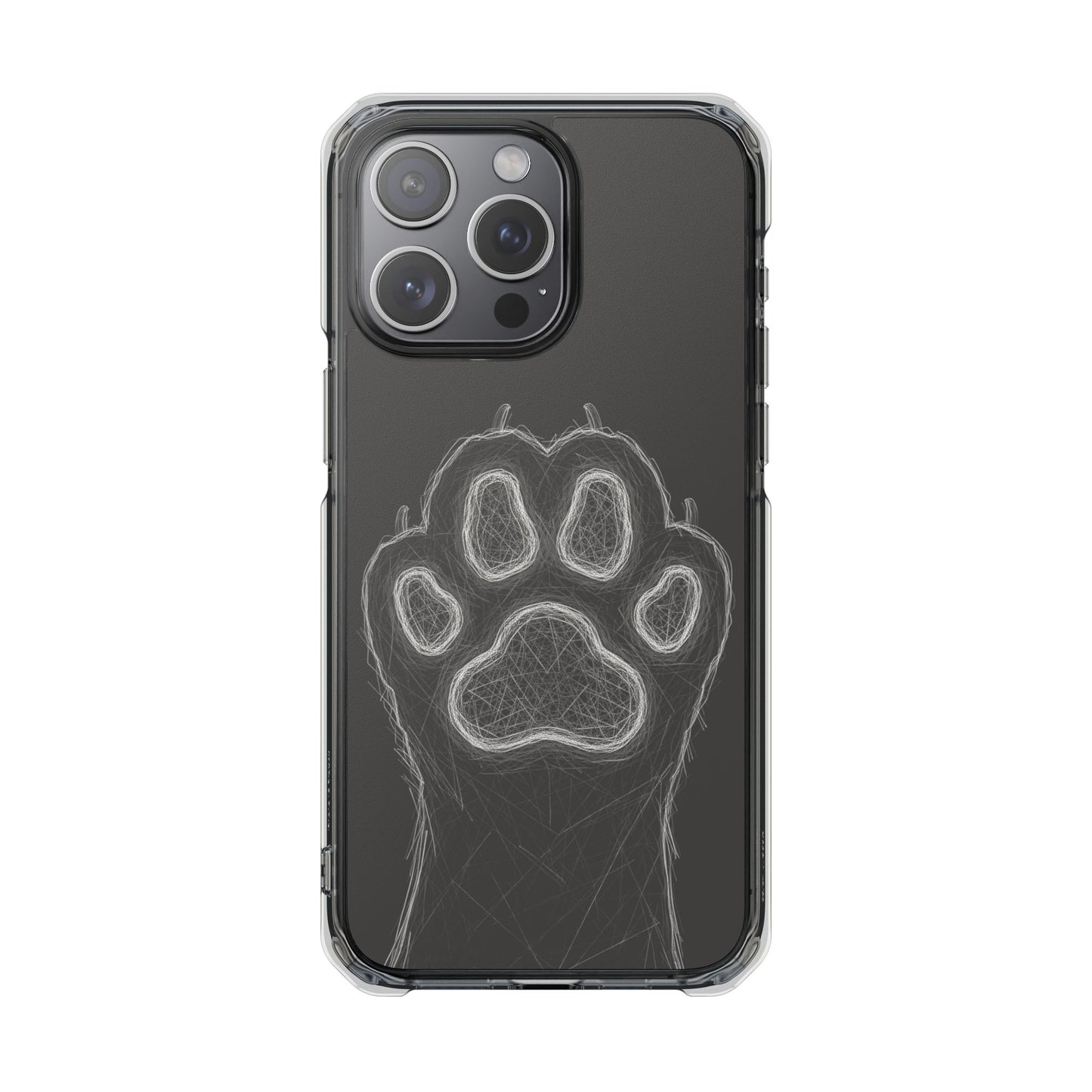 Grey Cat Paw Print Magnetic iPhone Case