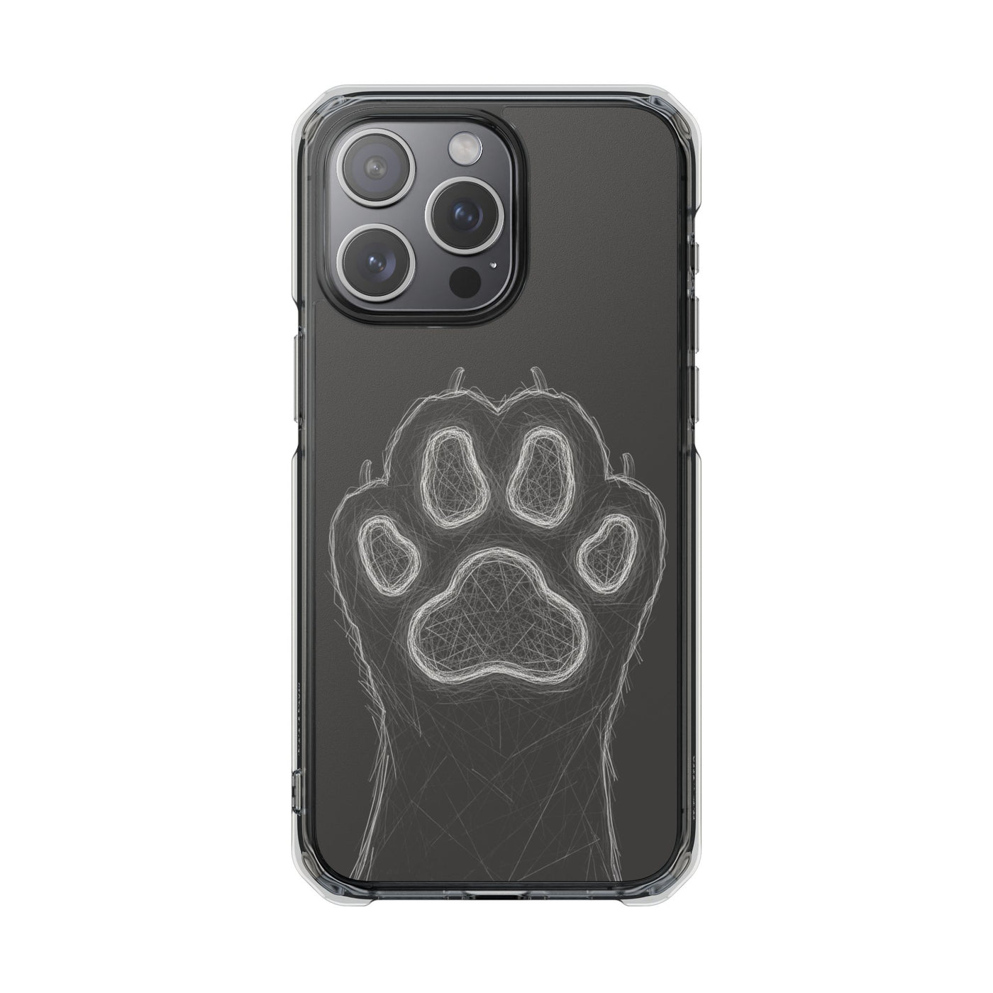 Grey Cat Paw Print Magnetic Case for Pet Lovers
