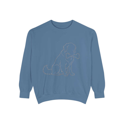 Sitting Dog Shadow Cozy Graphic Unisex Crewneck Sweatshirt style 1