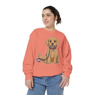 Cute Dog Walk Time style 2 Cozy Graphic Unisex Crewneck Sweatshirt