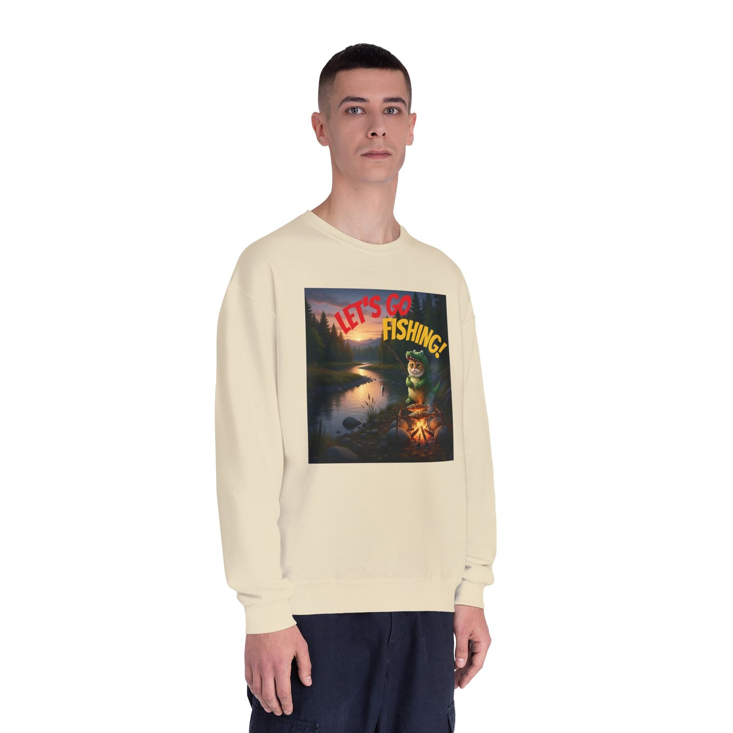 Crocodile Cat Fishing Unisex NuBlend Sweatshirt style 1