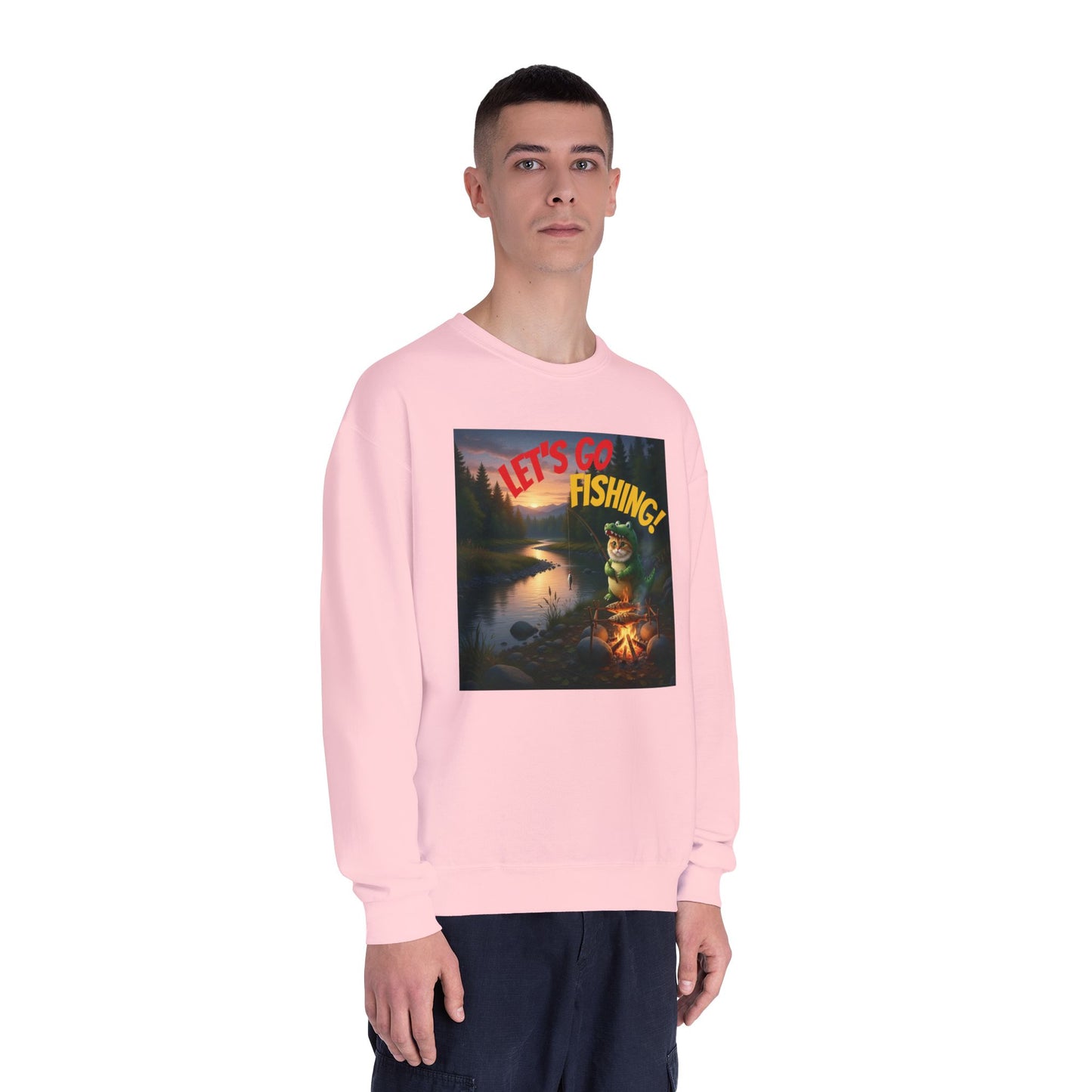 Crocodile Cat Fishing Unisex NuBlend Sweatshirt style 1