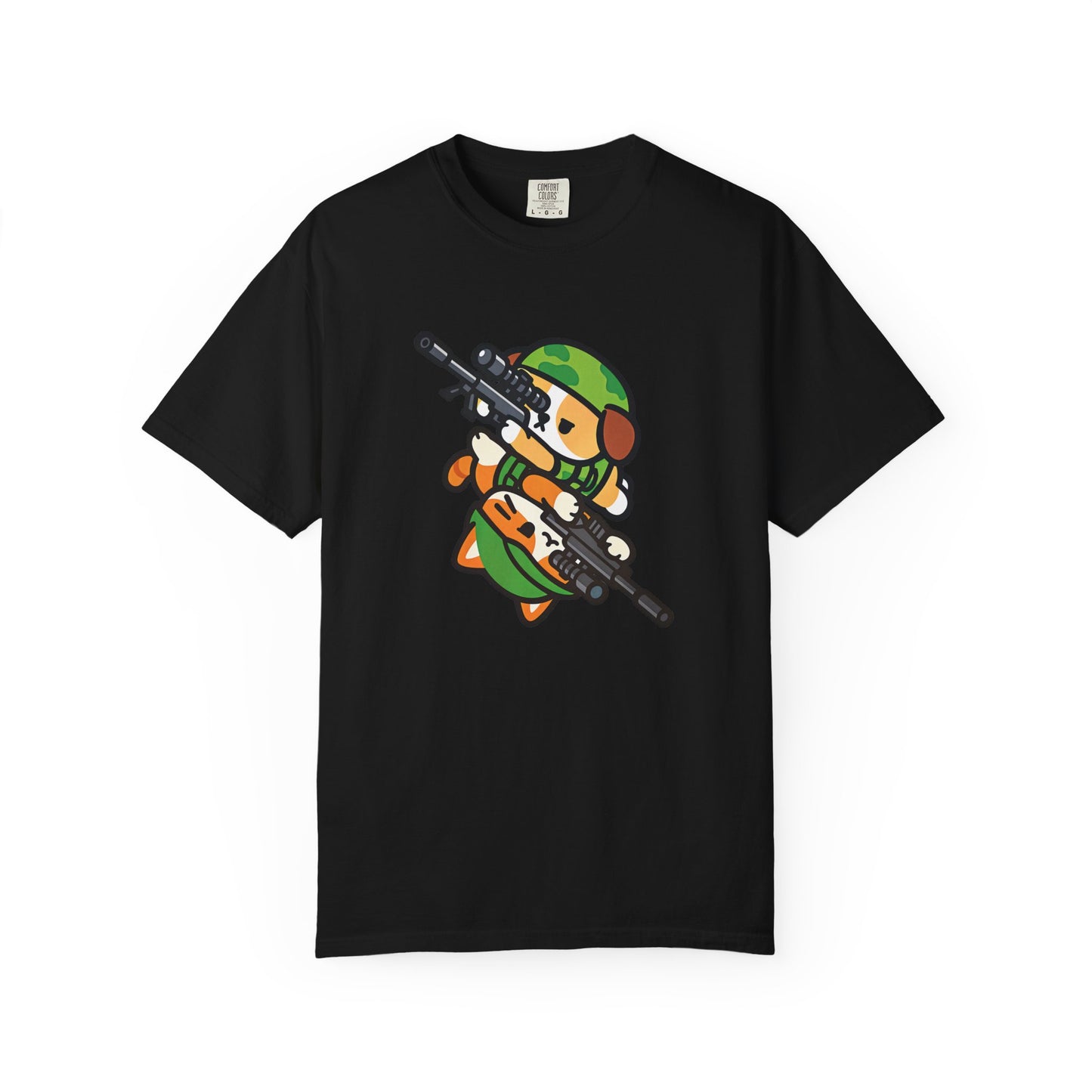 Cute Soldier Sniper Dog & Cat Unisex Graphic T-Shirt