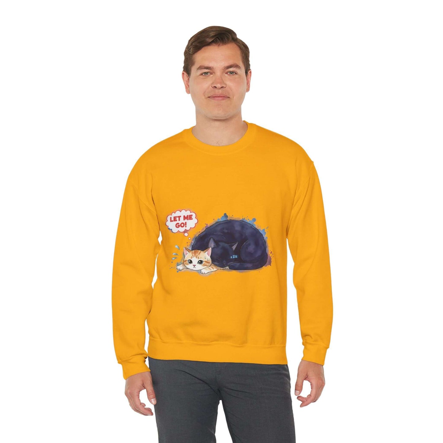 Watercolor Cat painting Unisex Crewneck Sweatshirt style 1