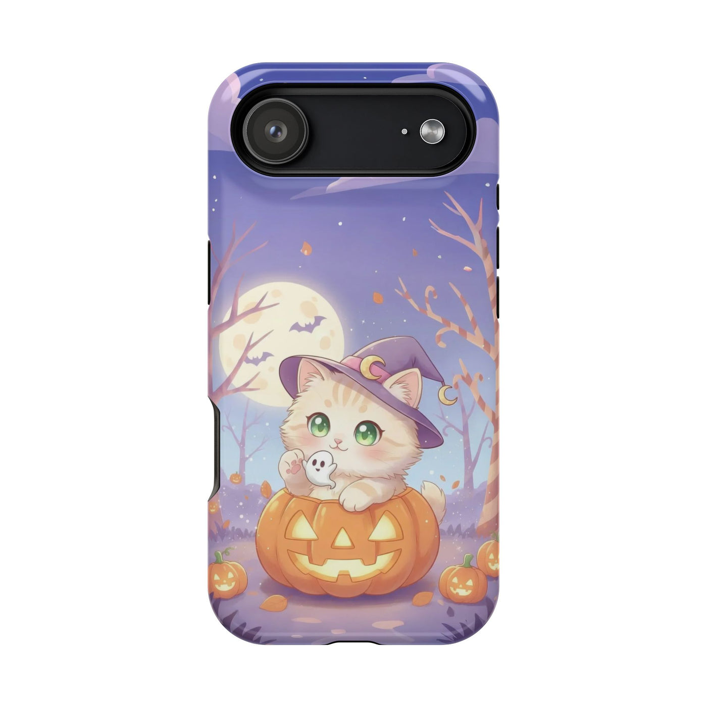 Halloween cute kitten anime style 1 Magnetic Phone Case, Cat Lover Gift, Impact-Resistant iPhone Case, Funny Pet Accessory, Unique Animal Design
