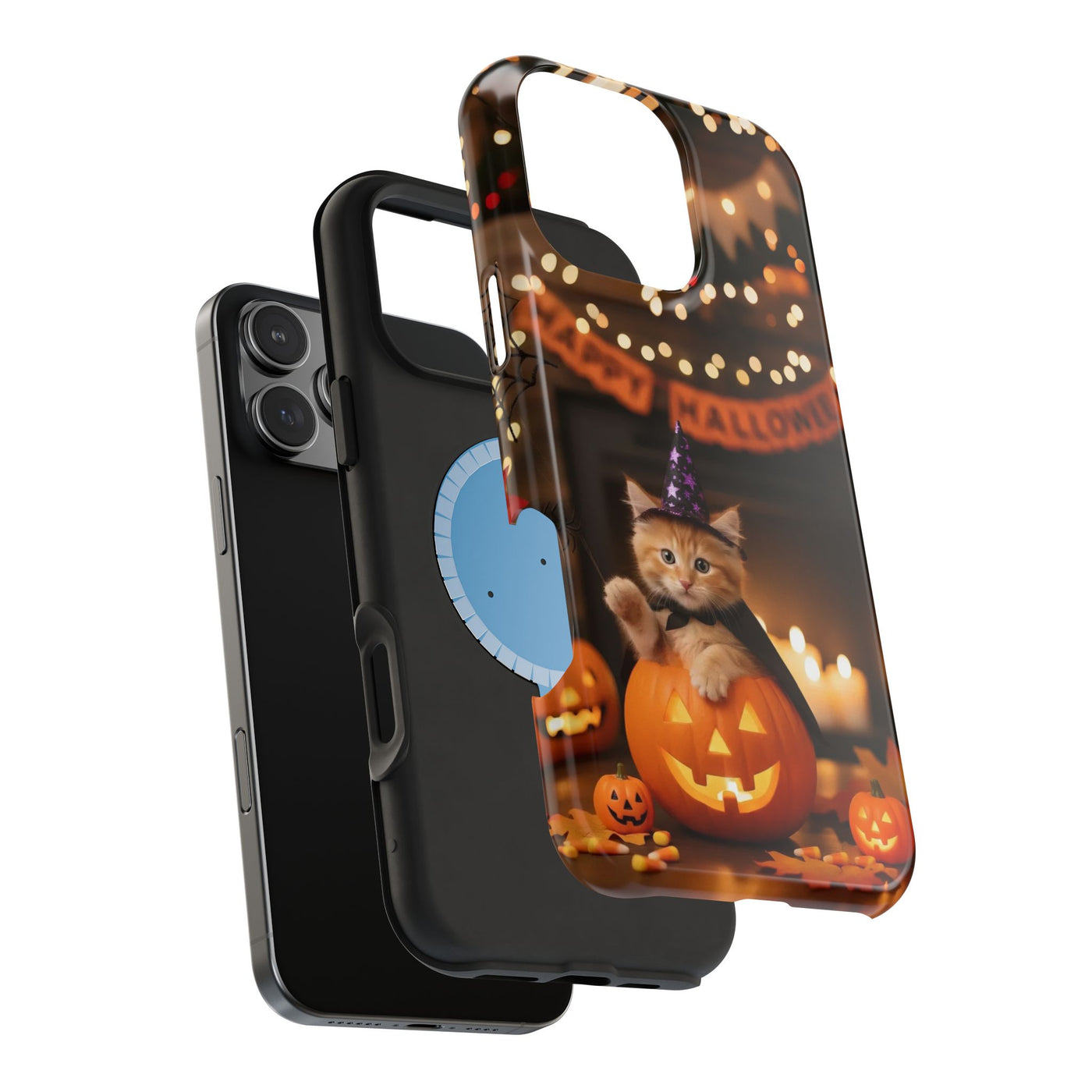Halloween cute kitten photo style 4 Magnetic Phone Case, Cat Lover Gift, Impact-Resistant iPhone Case, Funny Pet Accessory, Unique Animal Design
