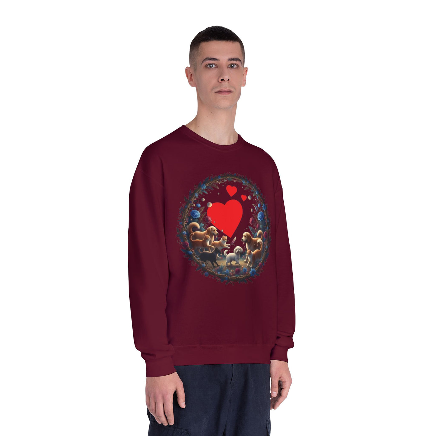 Cats & Dogs Full of Love Unisex NuBlend® Crewneck Sweatshirt