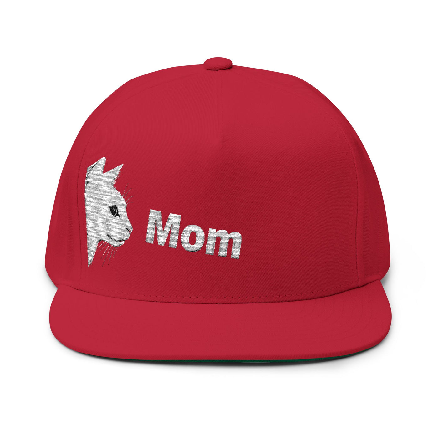 Cat Mom style 4 Flat Bill Cap | Stylish Pet Lover Hat | Perfect Gift for Cat Owners | Embroidered Cat Mom Cap | Fun Pet Accessories